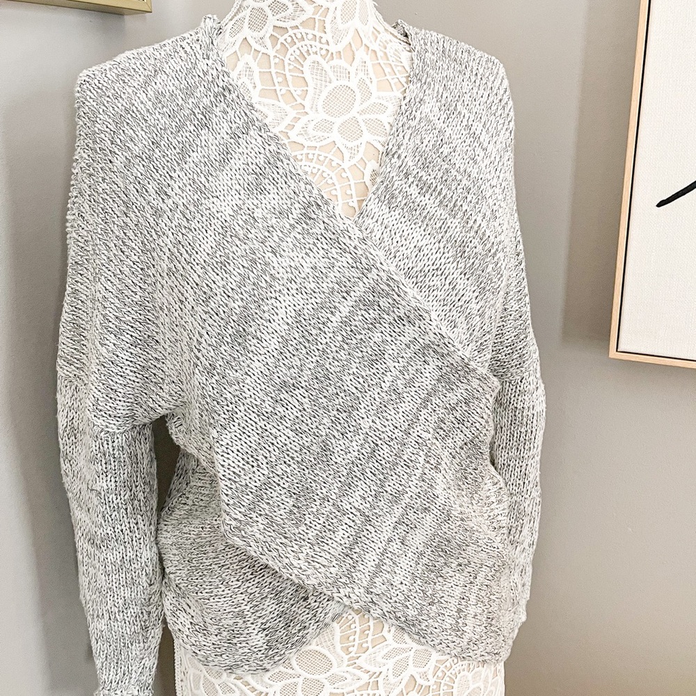 Grey Wrap Sweater